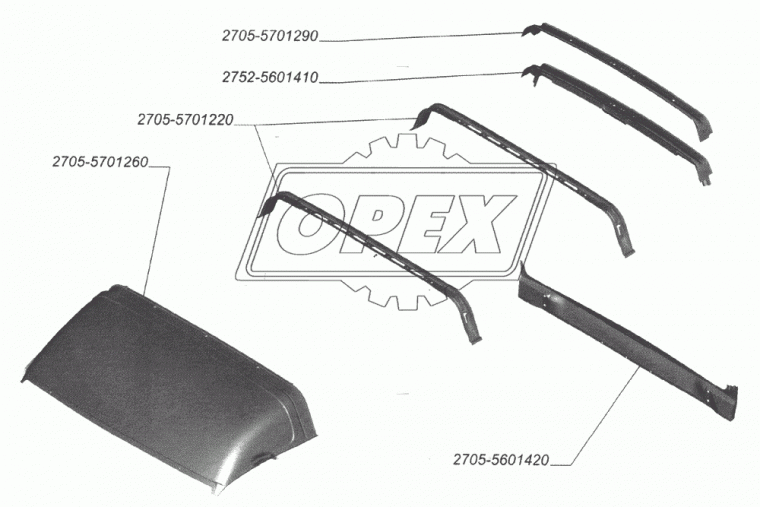 2752-5601410 Поперечина задка верхняя (135х198х1397) ГАЗ